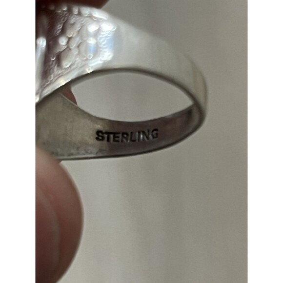 Navajo Handmade Ring 925 Sterling Silver Spiderweb Turquoise Native Artist 30’s - Picture 8 of 8